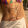 Ocean Theme Starfish Shell Pearl Body Chain Gold Backdrop Chain Trendy Boho Summer Jewelry For Women