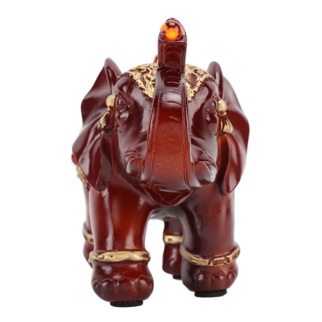 Elephant Statue Durable Resin Cute Elegant Attract Wealth Round Corner Elephant Decor for Home