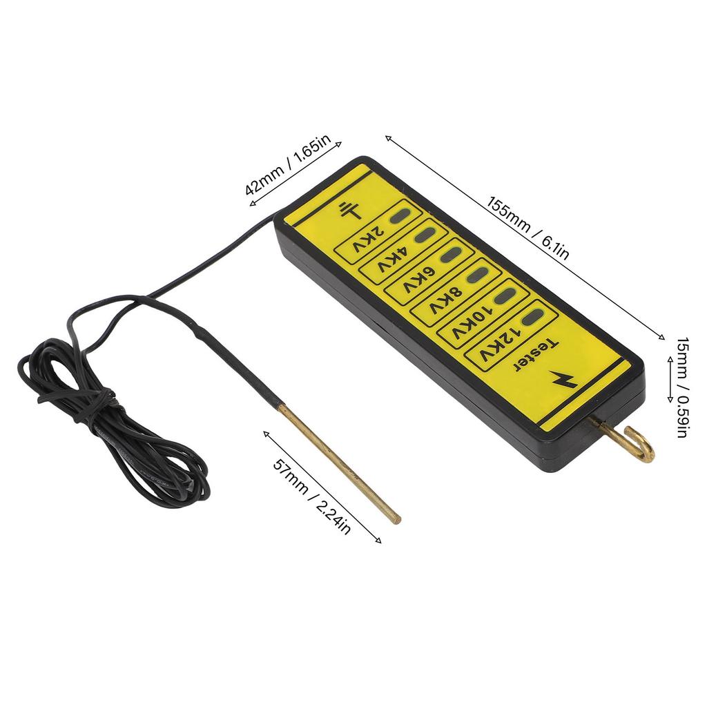 Portable Electric Fence Voltage Tester 12kv Electric Fence Voltage Fault Finder with 6 Indicator Lights for Farm