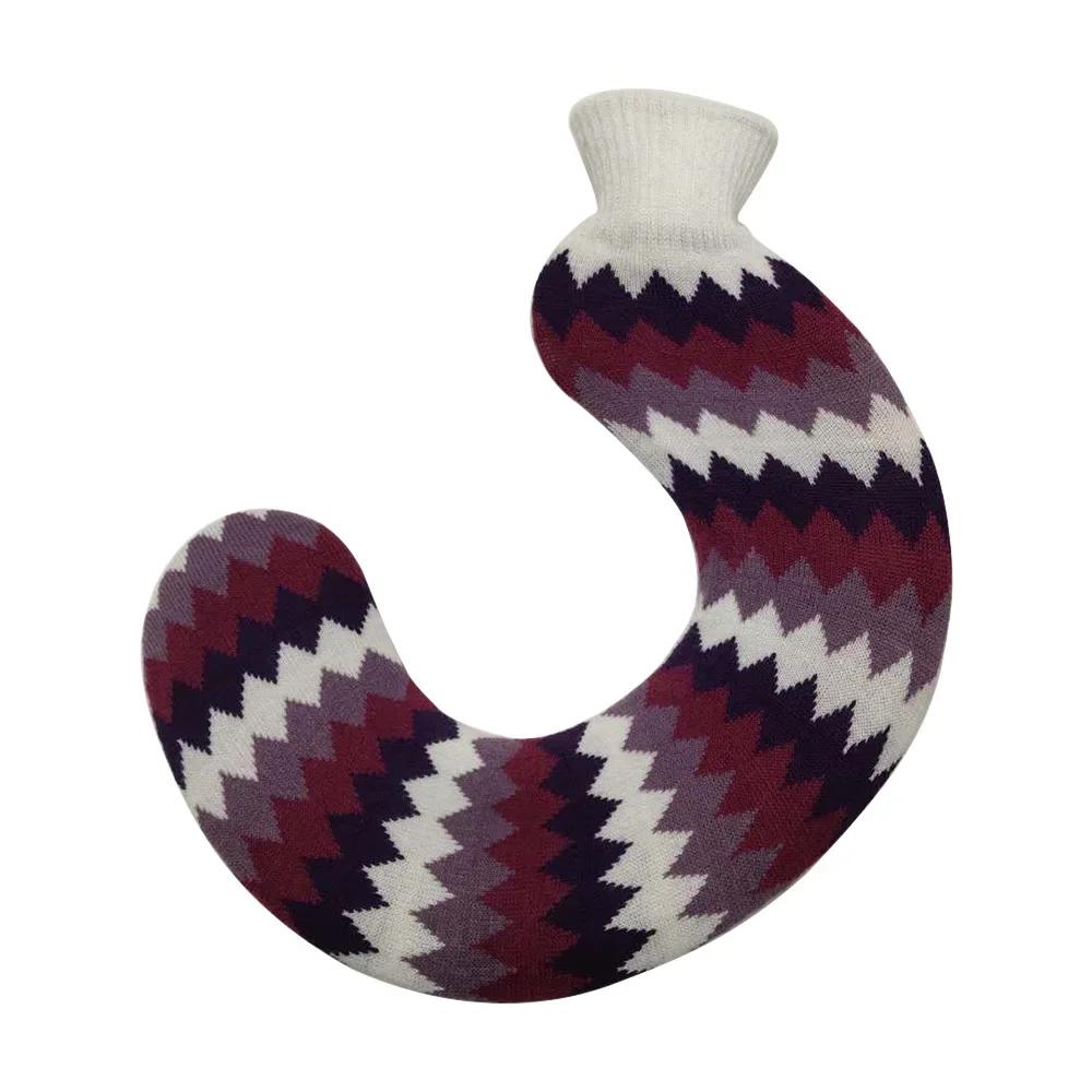 New 1L Portable Neck Washable Warm Protective Hot Water Bag Cover Hand Feet U Shaped Removable Explosion Proof Hot Water Bag
