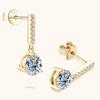 High-End Moissanite Tassel Drop Earrings: S925 Sterling Silver, Three-Prong Design