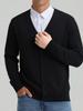 Men's Lightweight V-Neck Button-Up Knit Cardigan - Spring/Autumn Long Sleeve Sweater