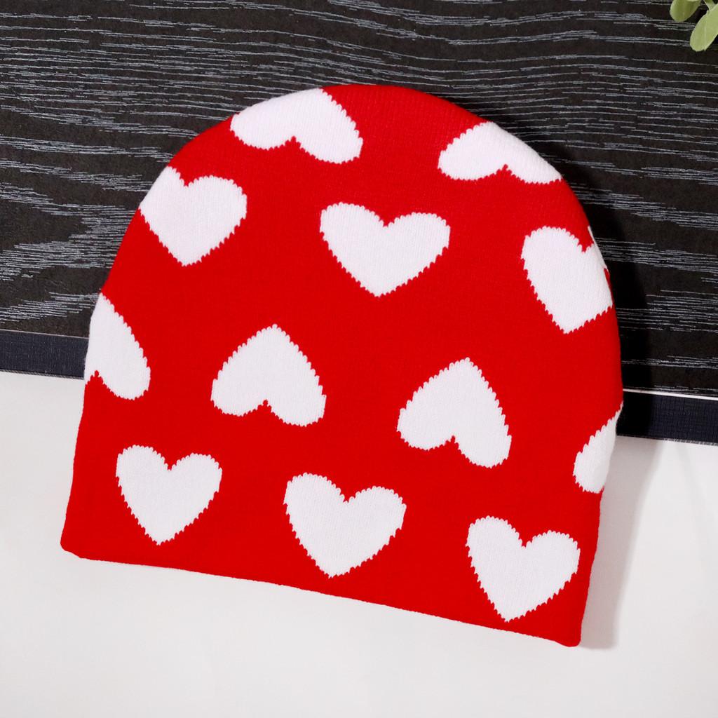 Knit Hat For Women With Heart Shape Design Autumn Winter Fashion Cozy Accessory