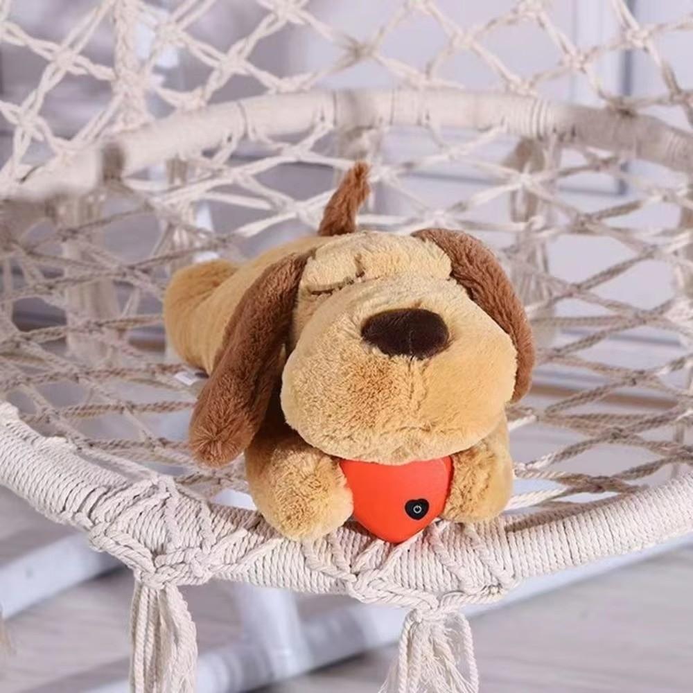 Heartbeat Feature Dog Heartbeat Toy Lying Design Stuffed Animal Plush for Dogs