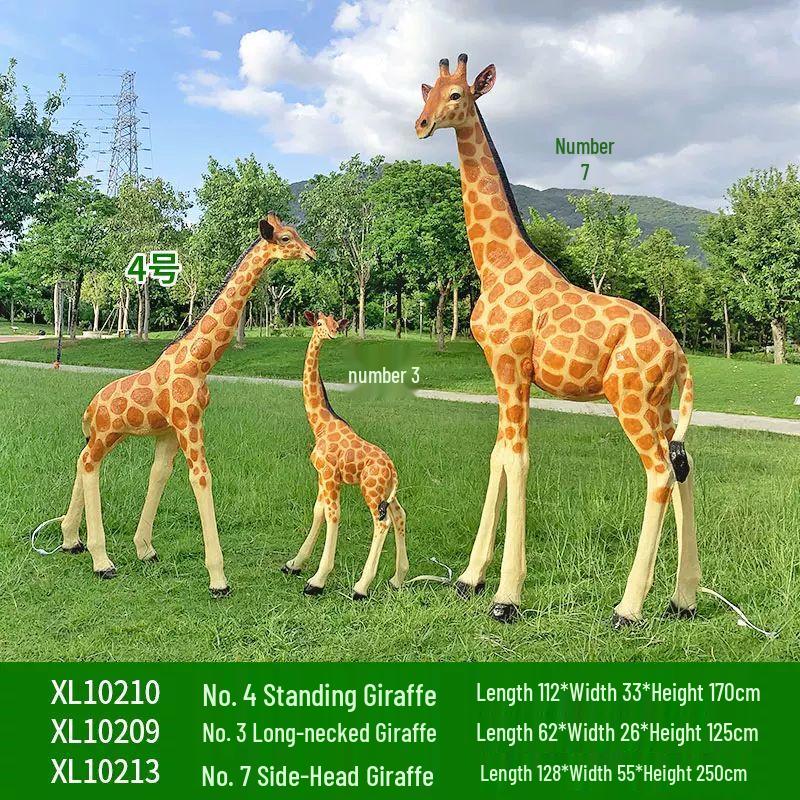 Outdoor Fiberglass Giraffe Sculptures