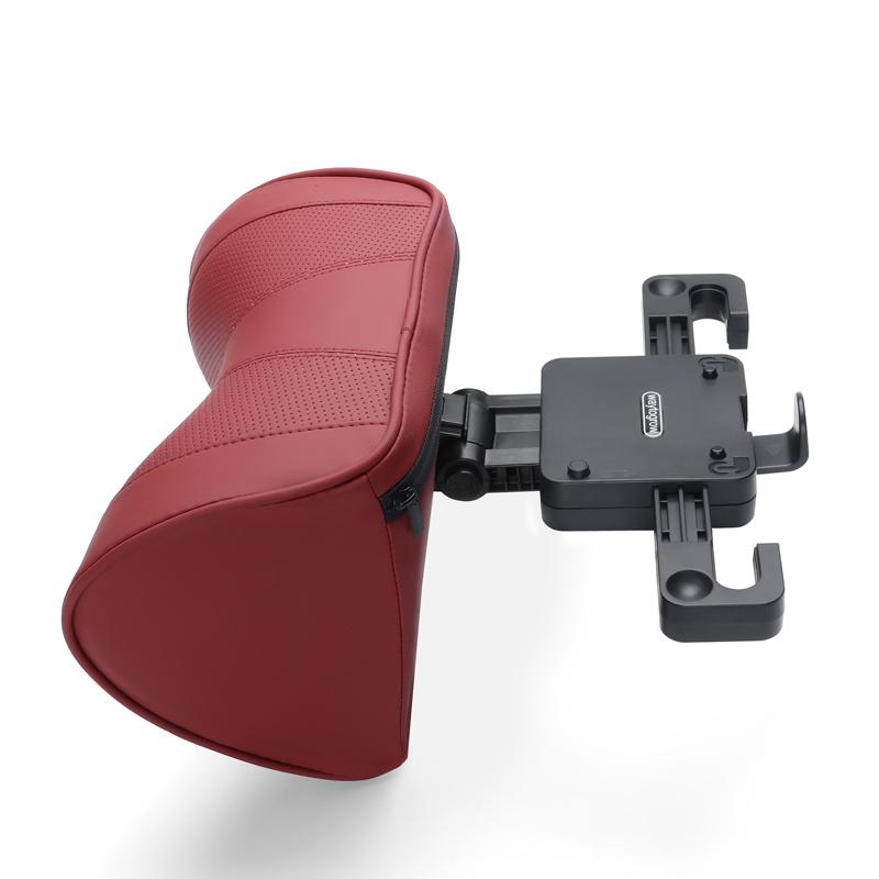 

Многофункциональная подушка для подголовника автомобиля, подушка для шеи из пеноматериала с эффектом памяти, поддержка шейных позвонков и головы, мягкий бархат, регулируемая высота Leather -Red красный