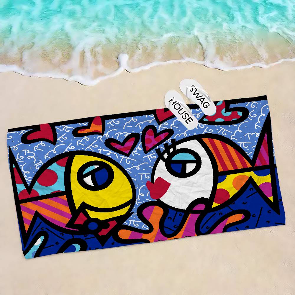 

Britto Quick Drying Dish Anime Beach Swimming Towel Soft Absorbent Washcloth Children s Gifts for Kids Travel Camping Gym W30*H60(CM)