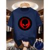 Summer Style Couple Short-sleeved T-shirt Men's and Women's Round-neck Alien Print Half-sleeve Style Inins