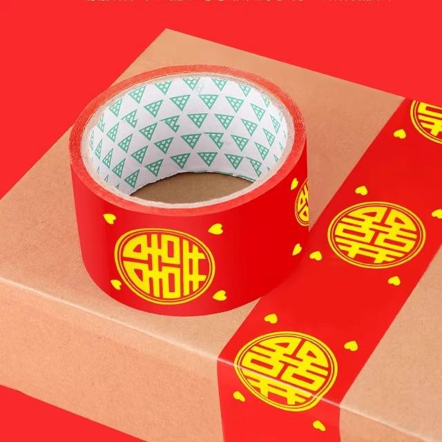 Waterproof Red Double Happiness Wedding Tape for Decoration