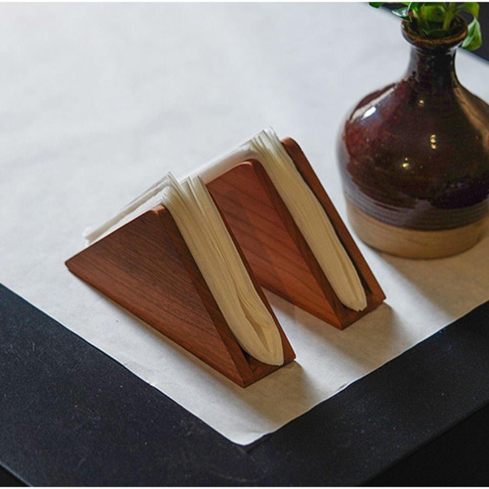 Elegant Wooden Tissue Holder Non-slip Bottom Wood Tissue Dispenser Commercial Use