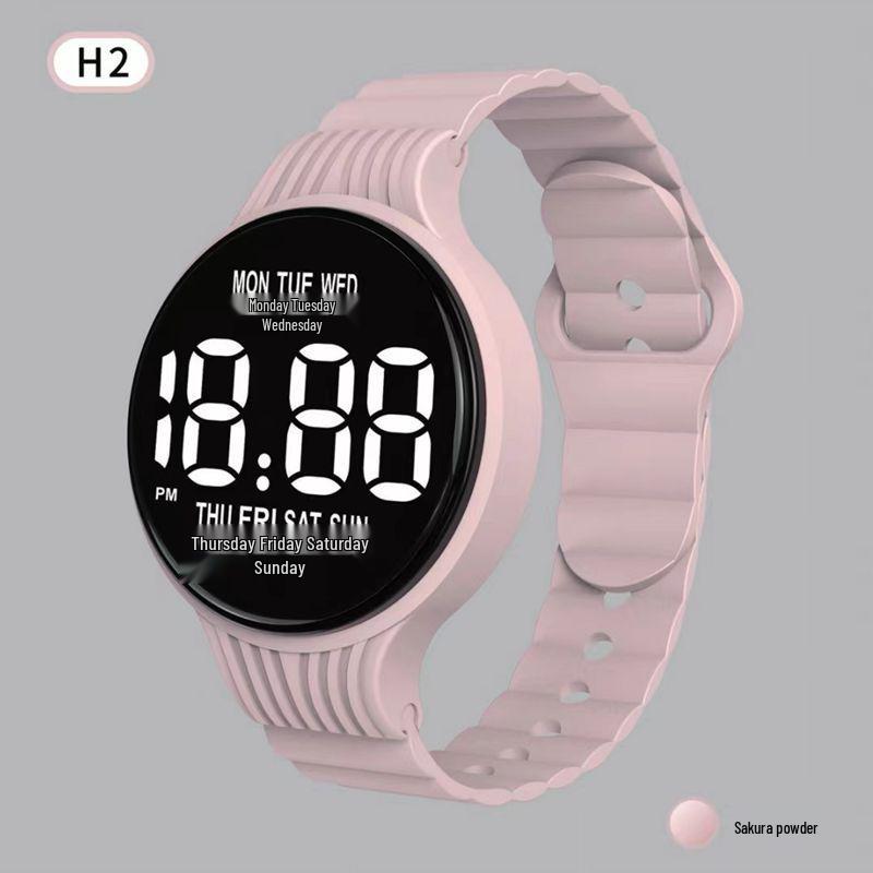 Φωτεινό Ψηφιακό Αθλητικό Ρολόι LED H2 – Στρογγυλό, Σχεδιασμός Διαδικτυακής Διασημότητας για Φοιτητές