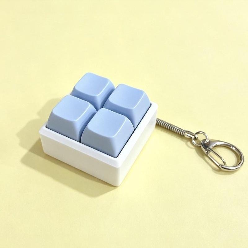 Mini 4 Keys Mechanical Keyboard Fidget Keychain Satisfying Click Sound Unique Gift for Keyboard Enthusiasts Friends