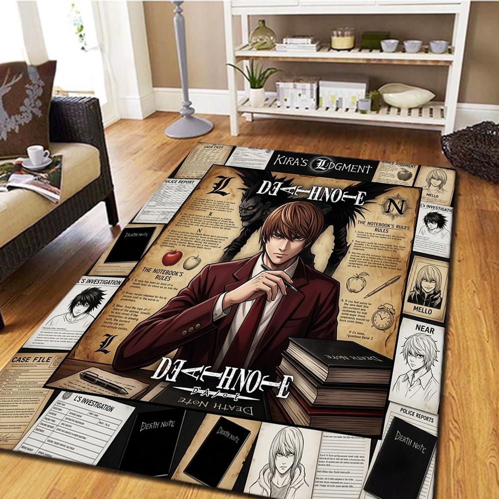 Death Note Carpet for Living Room Bedroom, Home Decor Movie Mat Cool Play Floor Mat -HE19