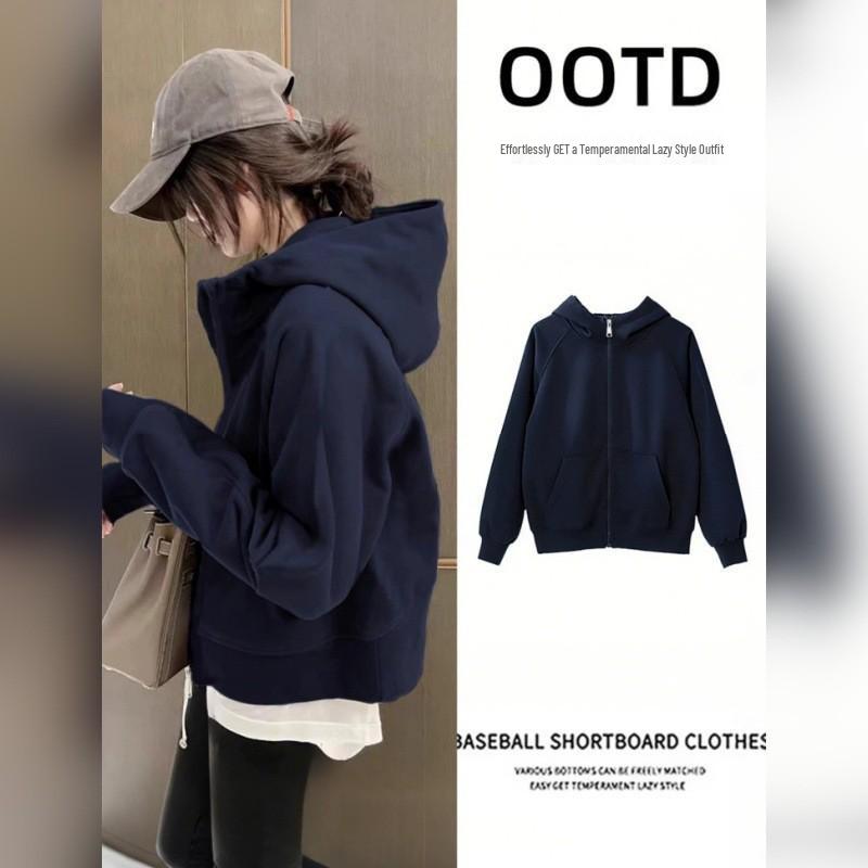 American Grey Women's Loose Fit Cardigan Hoodie - Early Autumn Casual Wear