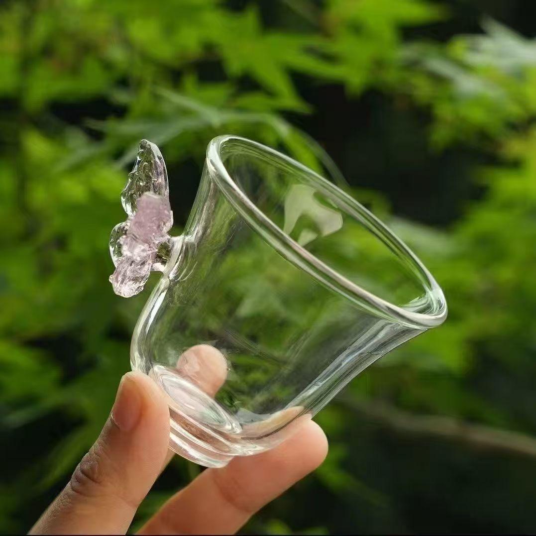 

3D Склянка для шоту Метелик Міні 90 мл Скляна Чашка Для Горілки Лікеру Мультяшна Чашка для Еспресо Маленька Кавова Чашка 51-100ml рожевий