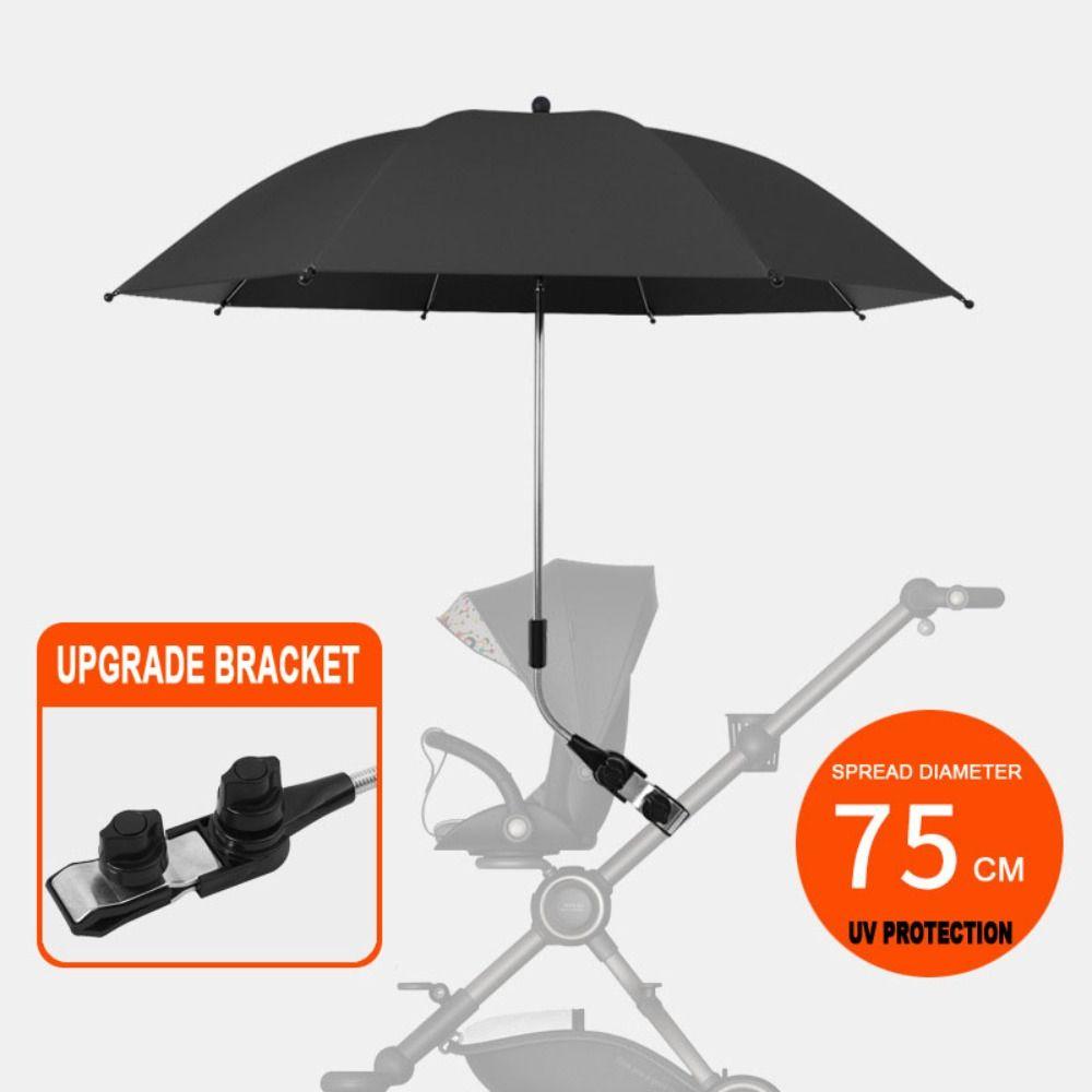 

Тент-чехол Защита от УФ-лучей Солнца и Дождя Зонт для Коляски Солнцезащитный Козырек Тент Детский Зонтик Складной Зонт чёрный