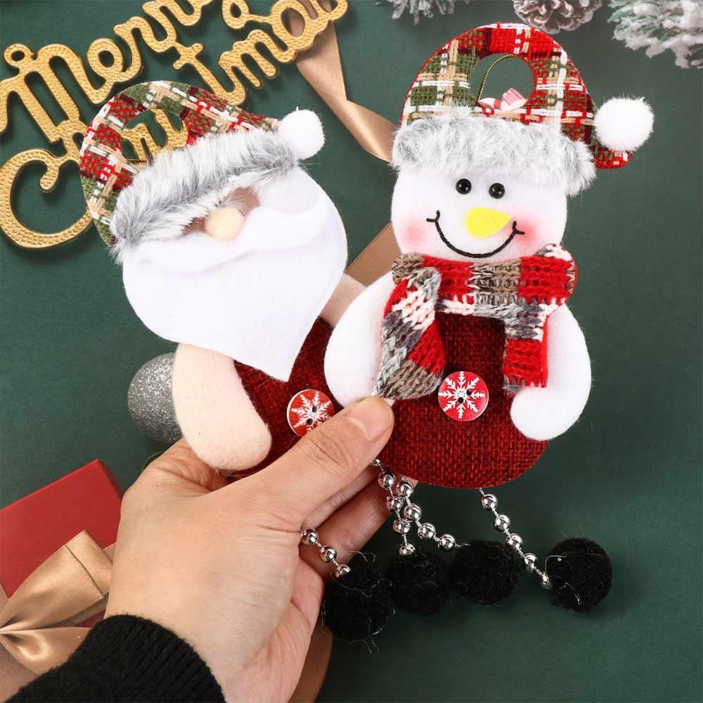 Creative Cloth Snowman Tree Pendant Elk Santa Claus Merry Christmas Ornament Hanging Decorative Christmas Decoration Home