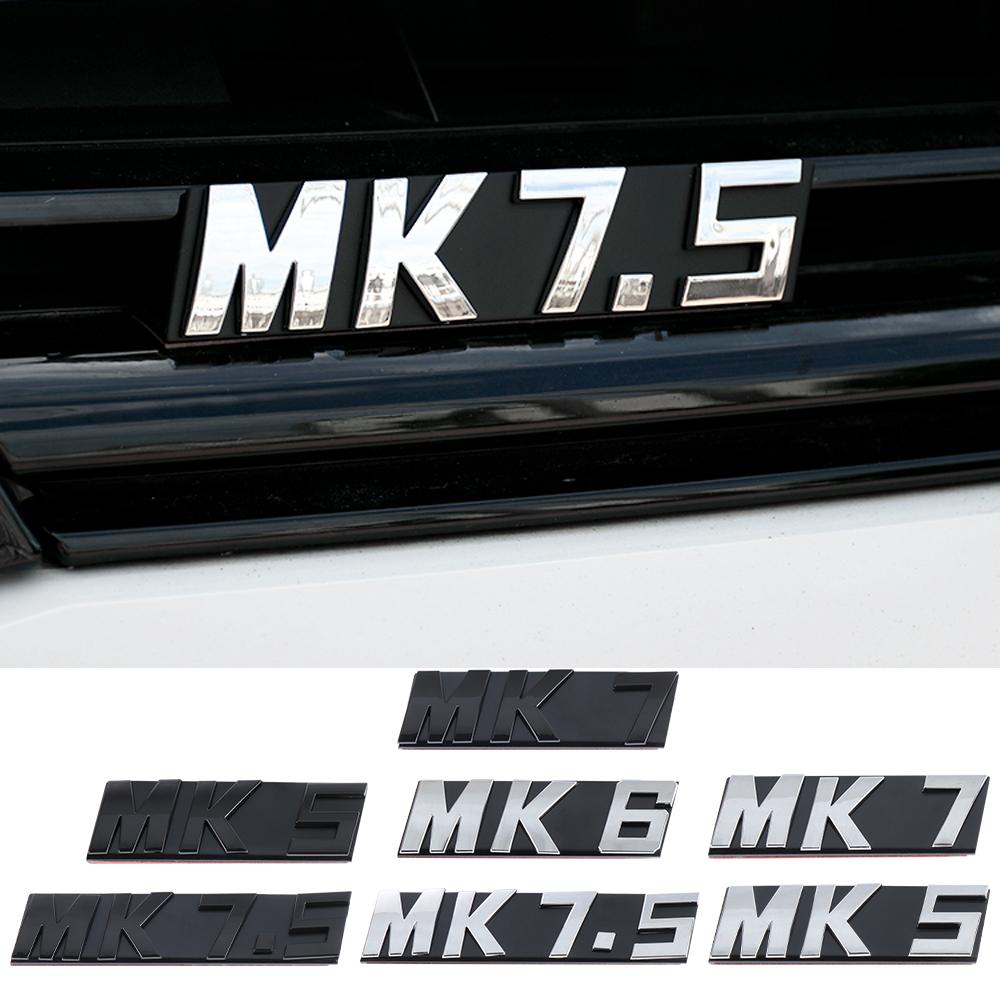AABKY1 1pc 3D Metal MK5 MK6 MK7 MK7.5 Badge Emblem Car Sticker Front Grille Decor Decals For Volkswagen VW Jetta Touran POLO Golf 5 6 7
