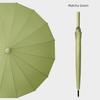 16-Rib Umbrella with Japanese-Style Fresh Design, Leather Handle, Curved Hook, Straight Pole, Large Double-Person Umbrella for Sun and Rain, Gift or