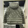 Women's Duck Down Jacket Light White Short Hooded Loose Straight Tube Coat Single Breasted Autumn Winter
