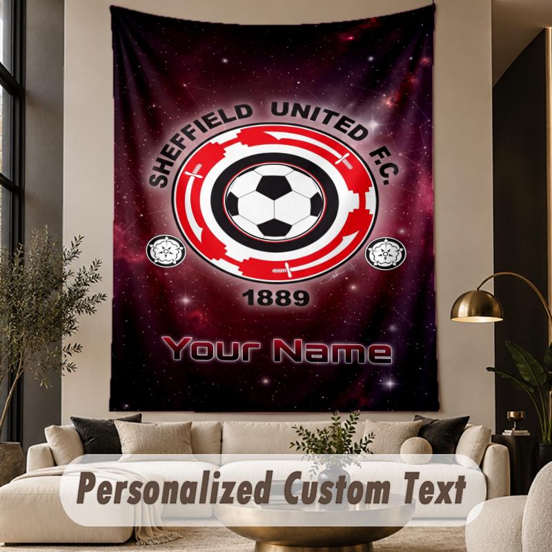 Custom Text Tapestry Sheffield United FC Print Wall Tapestry Indoor Living Room Wall Decor