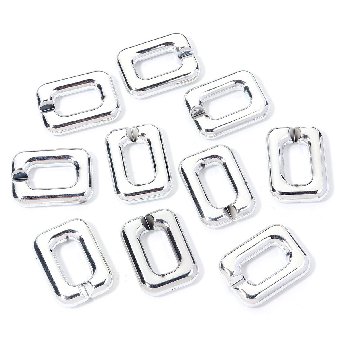

10pcs/Lot Acrylic Chain Buckle Plated Square Link Chain Connector For Jewelry Making Bag Chain Keychain Phone Chain Accessory