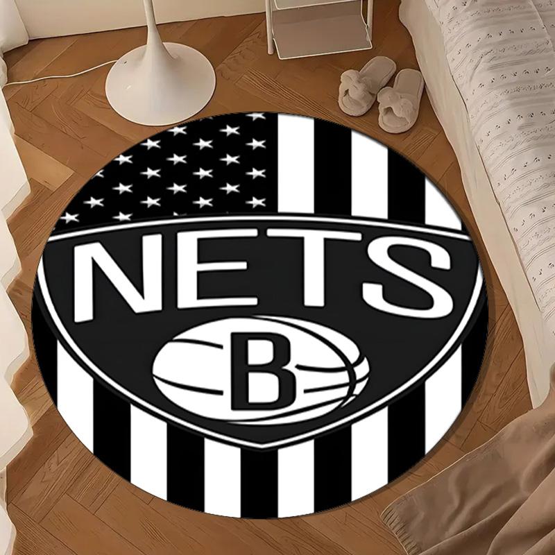Brooklyn Basketball Team Round Rug for Livingroom,Bedroom, Palyroom, Chair Rug, Area Rug, Circle Carpet, Large Size Decor Fan Christmas Gift