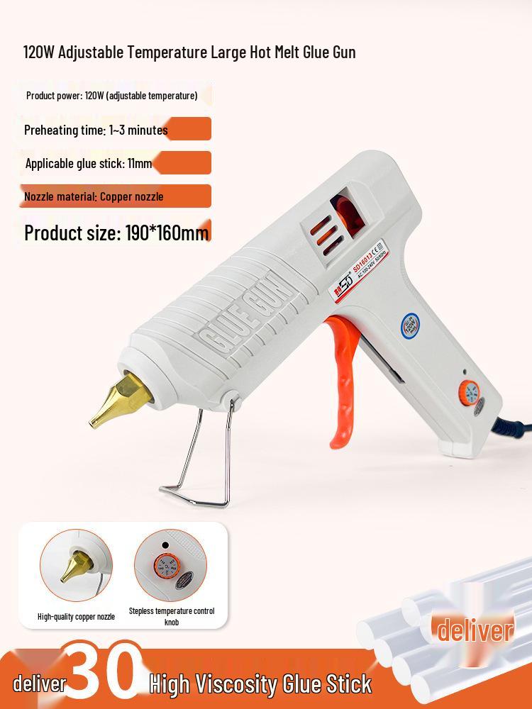 High Viscosity DIY Hot Melt Glue Gun with Fine Nozzle and Glue Sticks for Handmade and Household Projects