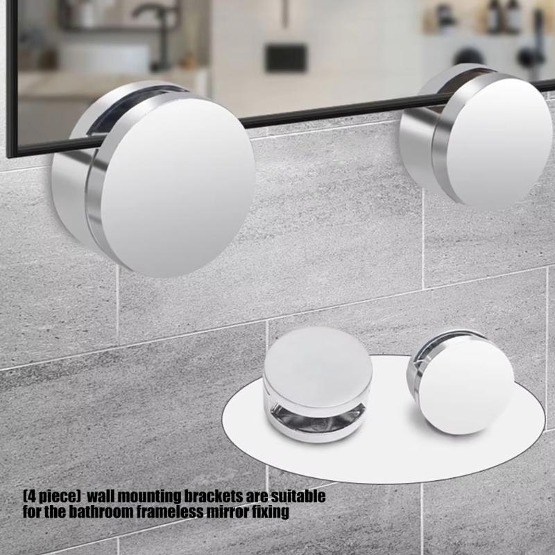 Modern Zinc Alloy Shelf Bracket Quick Setups Advertising Plate Glass Clamp Bathroom Mirror Glass Fixed Fitting Enduring