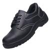 Summer breathable safety shoes men with steel plate waterproof, smash-proof and puncture-proof construction site work shoes wear-resistant cowhide