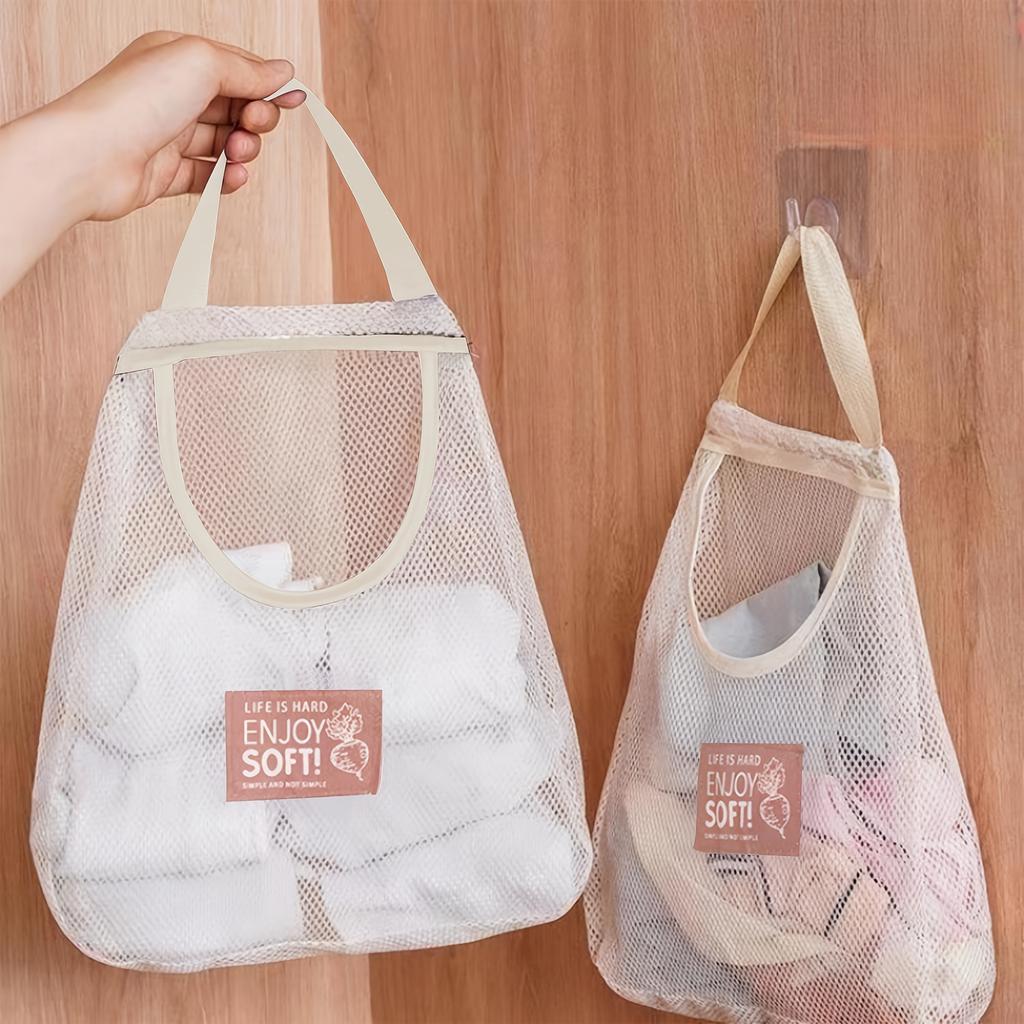 Fileli Asılı Saklama Çantası, İç Çamaşırı, Çorap, Kozmetik, Havlu, Meyve için Duvara Monte Düzenleyici, Kapı Arkası Dağınıklık Düzenleyici Ağ
