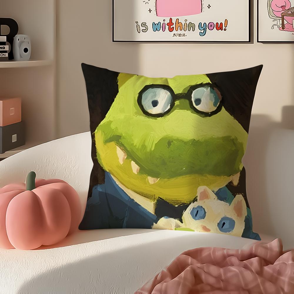 Cartoon Character PParty Animals Cushion Cover Pillowcase Short Plush Invisible zipper Room Sofa Cushion Cover