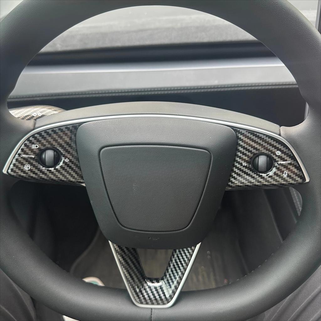 DQMN8 For Tesla Model 3 Highland Model Y Juniper 2025 Steering Wheel Button Sticker Protective Cover Patch Interior Car Accessories