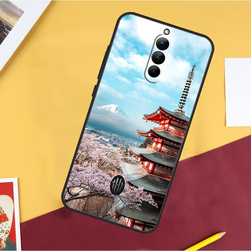 Japanese Art Temple Sakura Case For ZTE Nubia Red Magic 10S Pro Plus 8 9 10 Air 8S 9S 11 Pro Plus 6 7 6S 7S Pro Cover