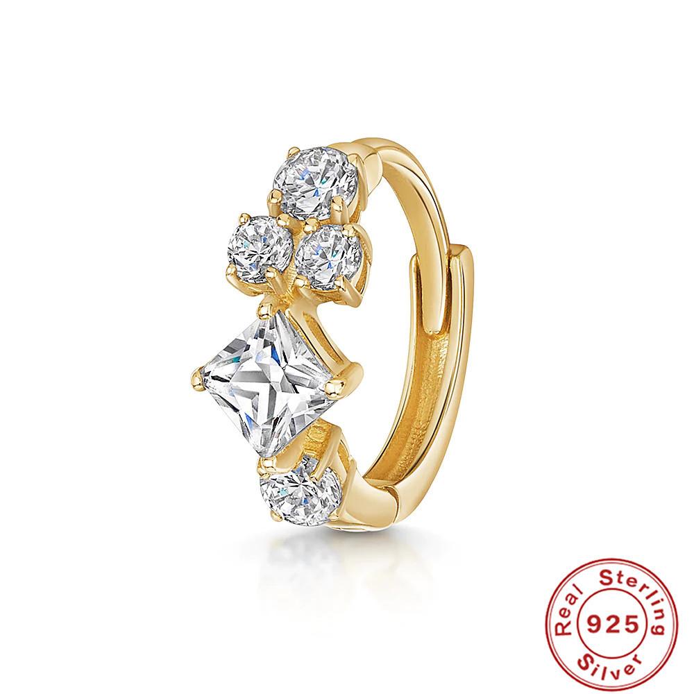 S925 Sterling Silver Cartilage Piercing Zircon Diamond Earrings Ear Buckle Earrings Earbone Ring Hipster Earrings