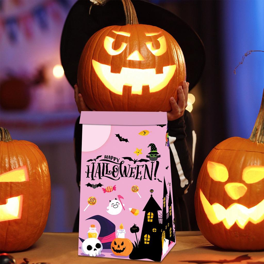 Halloween Snacks, Paper Bags, Cute And Funny Sealing Stickers, Decorative Props, Party Supplies.