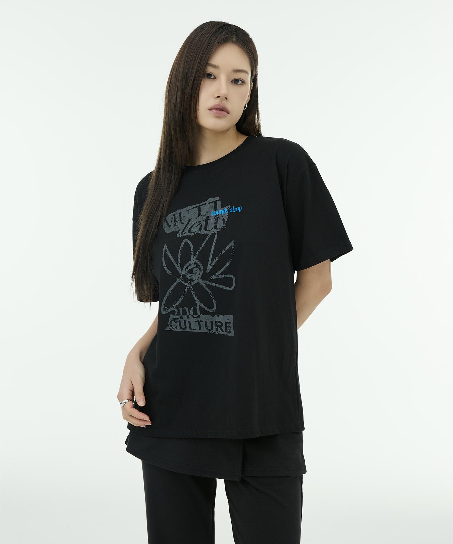 Mutlet Flower Artwork Box T - Black