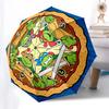 1pc Teenage Mutant Ninja Turtles Pizza Umbrella with Plastic Handle,Suitable for All Seasons Home Travel Outdoor UmbrellaFP018
