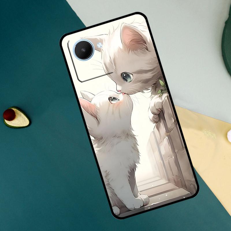 

Забавный милый кот Для Realme C67 C53 C55 C75 C71 C61 C33 C63 C51 C65 11 12 13 14 15 Pro Plus GT6 GT7 Pro Чехол Realme C53