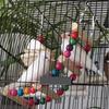 Wood Parrot Toys Bird Toy Cage Bird Accessories Swing Suspension Bridge Ball Cage Bells Pet Supplies Set