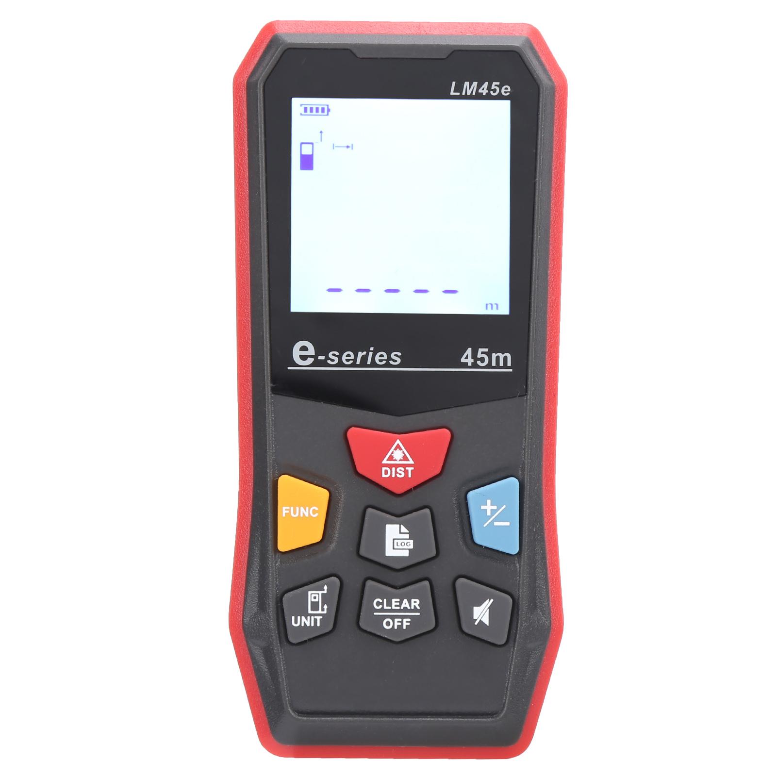 

LM45e Infrared Laser Range Finder Portable Digital Distance Meter Area Volume Measurement