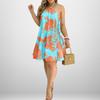 New Summer Women's Clothing Elegant and Fashionable Backless Printed Halter Neck Dress