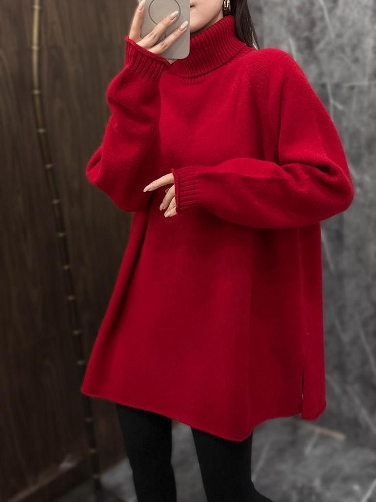 2026 Autumn-Winter High Neck Women's Loose Knit Sweater