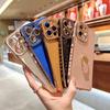 Soft Electroplated Side Love Heart Phone Case For Iphone 11 12 13 Pro Max Xs X Xr 7 8 Plus Ring Holder Camera Protective Cover