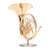 Brass Miniature French Horn Mini French Horn Model Musical Instrument Replica Dollhouse Home