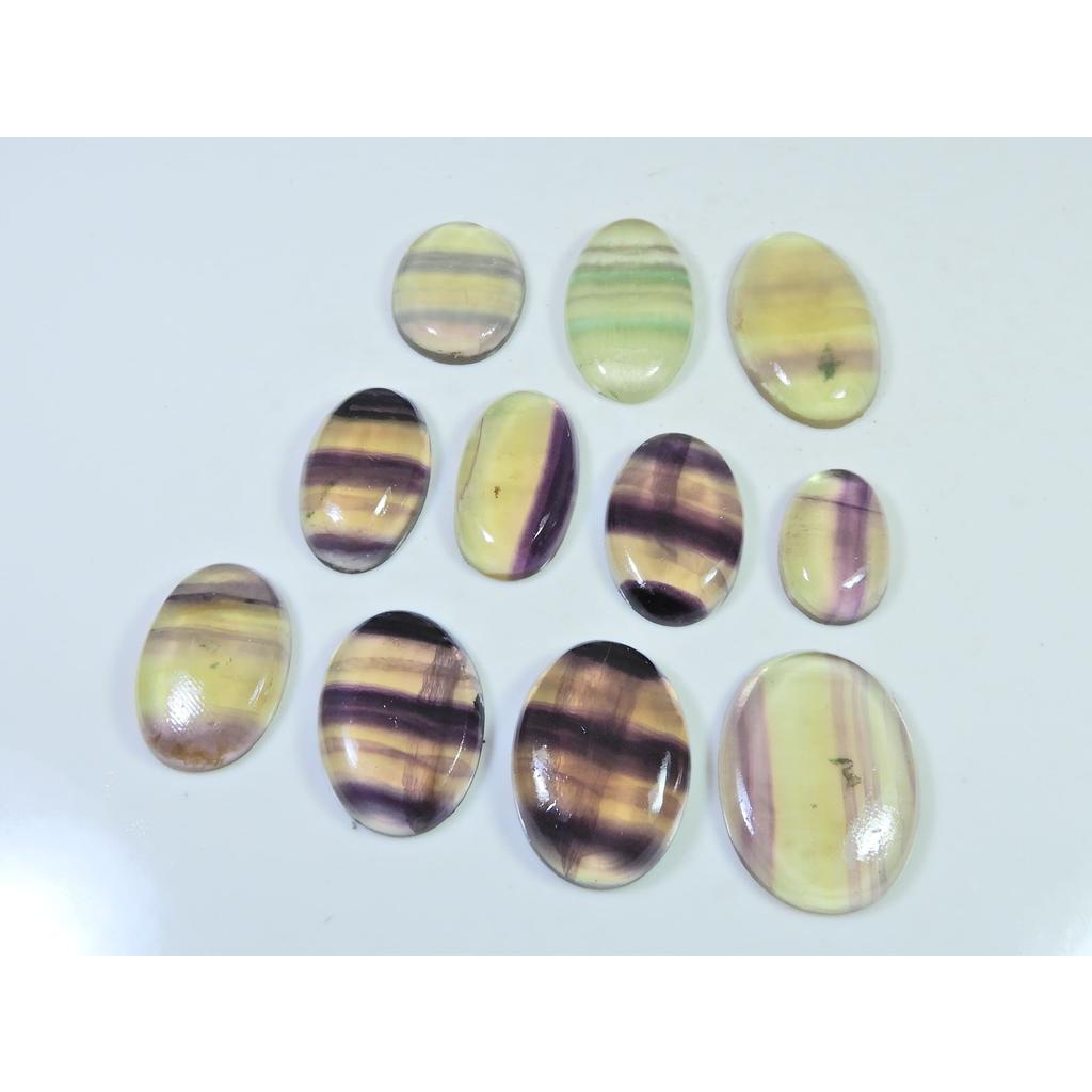 248Cts. Natural Rainbow Fluorite Oval Cabochon Loose Gemstone 11 Pcs Lot C-916