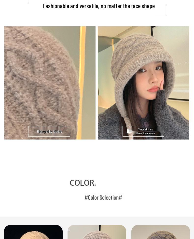 Versatile Thickened Knitted Wool Hat with Tassels - Warm, Windproof Pullover for Autumn/Winter (2025)