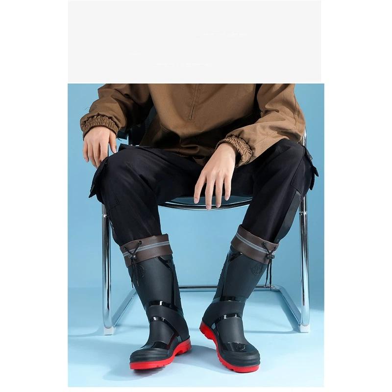 Herren Hohe Wasserdichte Gummistiefel Rutschfeste Arbeitsschuhe