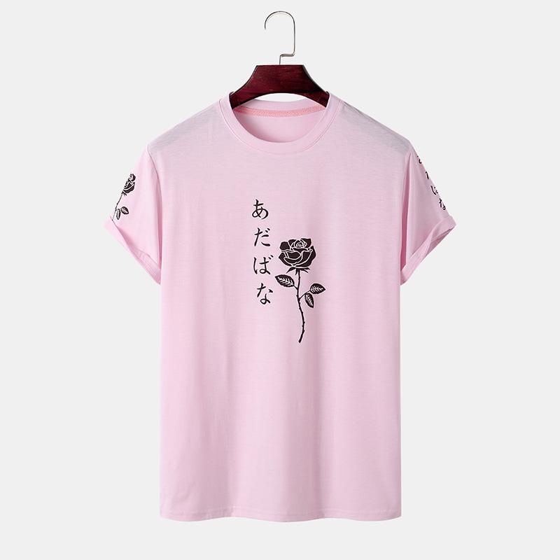 

Летняя мужская мода с принтом, базовые топы, туника с короткими рукавами, повседневная свободная блузка больших размеров