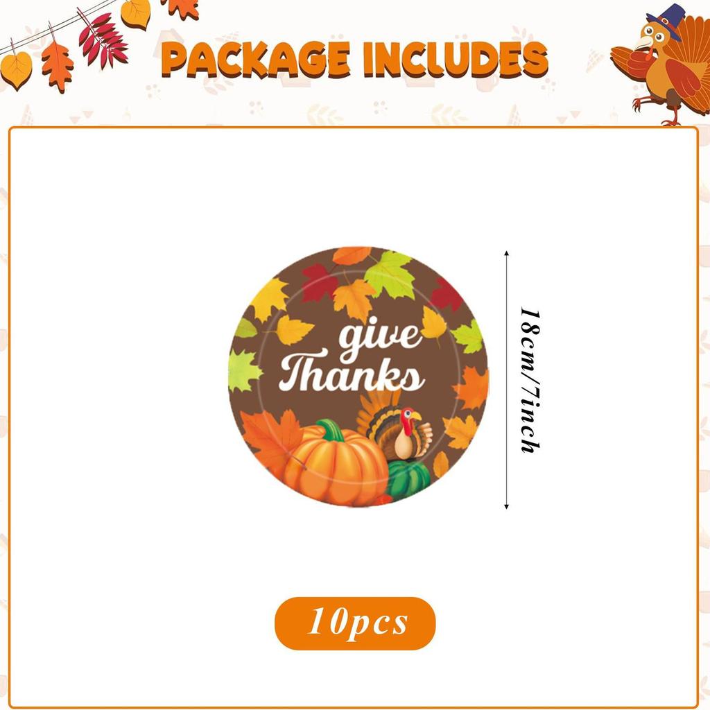 Thanksgiving Disposable Tableware Set: Plates, Cups, and Napkins for Parties
